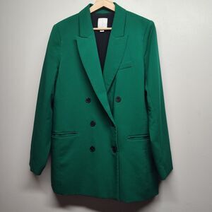 Joie Blazer Jacket Women Size M Green Long Sleeve Lined Preppy Workwear Office